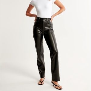 vegan leather 90’s straight pant ultra high rise Abercrombie